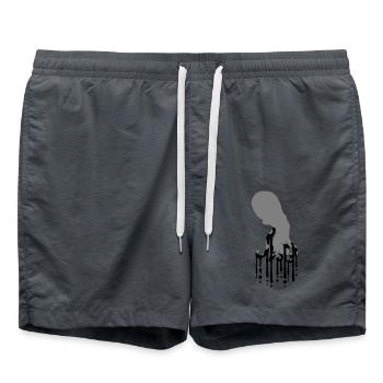 Tentacle Octopus Ink Drop Graffiti Spray Cool - Swim Trunks - anthracite - Front - AI Model Male 185 light (185cm)