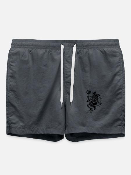 Halloween skeletons playing basketball - Swim Trunks - anthracite