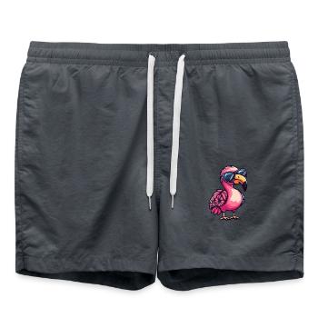 Vacances de bande dessinée Flamingo - Short de bain - charbon - Devant - AI Model Male 185 light (185cm)