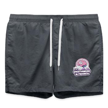 Overthinking in Progress – Funny Brain - Swim Trunks - anthracite - Front - AI Model Male 185 light (185cm)