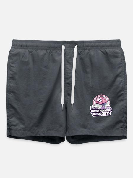 Overthinking in Progress – Funny Brain - Swim Trunks - anthracite
