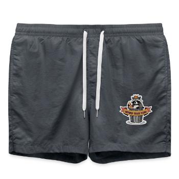 Certified Trash Panda – Raccoon with Crown - Swim Trunks - anthracite - Front - AI Model Male 185 light (185cm)