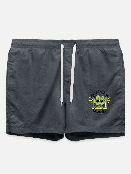 Solar Powered Introvert – Plant Joke - Swim Trunks - anthracite