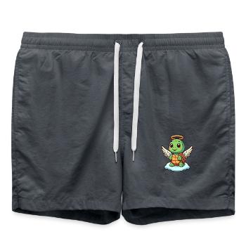 Cute Turtle Angel with Wings Cartoon - Swim Trunks - anthracite - Front - AI Model Male 185 light (185cm)
