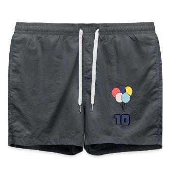ALLES GUTE ZUM GEBURTSTAG. ALLES GUTE ZUM GEBURTSTAG. GEBURTSTAG. - Badeshorts - Anthrazit - Vorne - AI Model Male 185 light (185cm)