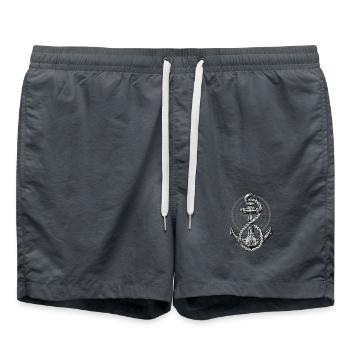 Anker mit Kompass, maritimes Design für Skipper - Badeshorts - Anthrazit - Vorne - AI Model Male 185 light (185cm)