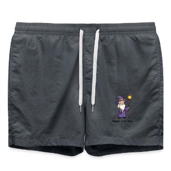 Magicien de dessin animé - La magie est en vous - Short de bain - charbon - Devant - AI Model Male 185 light (185cm)