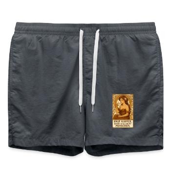 First coffee, then people Art Nouveau saying - Swim Trunks - anthracite - Front - AI Model Male 185 light (185cm)