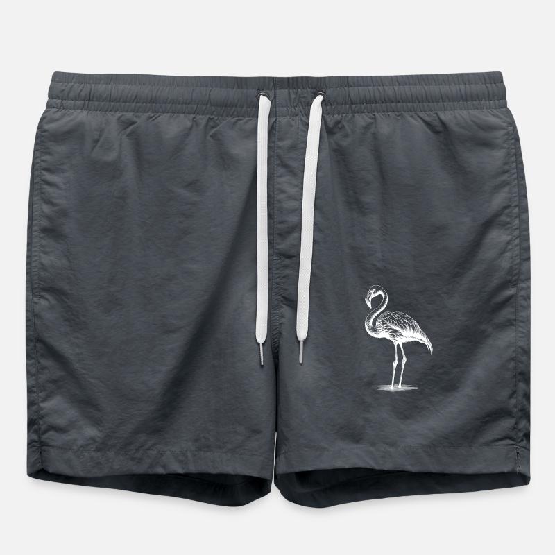 Flamant rose câlin - Short de bain - charbon
