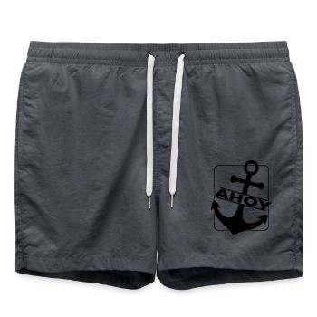 Ahoy Voilier Ancre - Short de bain - charbon - Devant - AI Model Male 185 light (185cm)