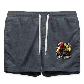 Monster truck avec crâne et plein de destruction - Short de bain - charbon - Devant - AI Model Male 185 light (185cm)