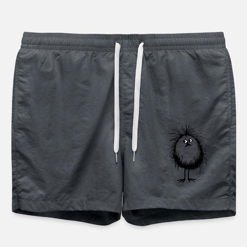 Mignon oiseau monstre à plumes - Short de bain - charbon
