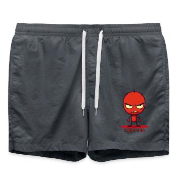 Funny angry cartoon stick figure - Swim Trunks - anthracite - Front - AI Model Male 185 light (185cm)