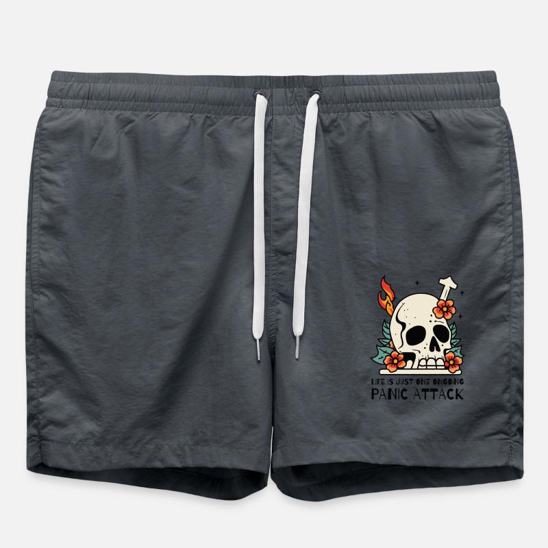 Life is a panic attack - Swim Trunks - anthracite