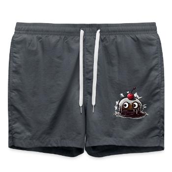 Süßer Kirsch Kuchen Cupcake - Badeshorts - Anthrazit - Vorne - AI Model Male 185 light (185cm)