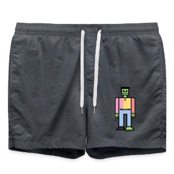 Zombie Halloween Bunt - Badeshorts - Anthrazit - Vorne - AI Model Male 185 light (185cm)
