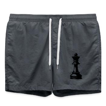 Schachspiel Schachfigur König - Badeshorts - Anthrazit - Vorne - AI Model Male 185 light (185cm)