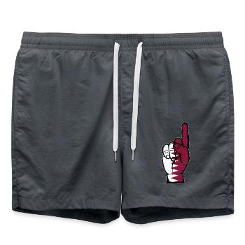 Drapeau du Qatar numéro 1 utilisé - Short de bain - charbon - Devant - AI Model Male 185 light (185cm)