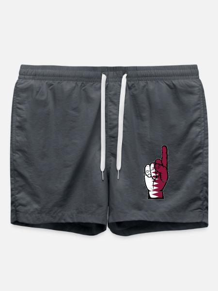Qatar flag number 1 used - Swim Trunks - anthracite
