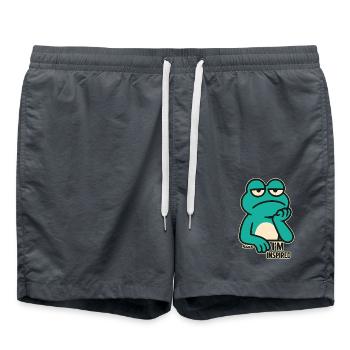Grenouille qui s’ennuie : « Je suis totalement inspirée » - Short de bain - charbon - Devant - AI Model Male 185 light (185cm)