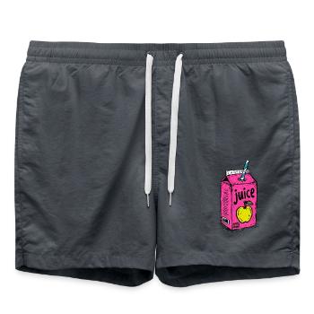 Knalliger Apfelsaft – Eine Packung Pop Art Saft - Badeshorts - Anthrazit - Vorne - AI Model Male 185 light (185cm)