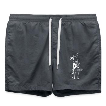 Heeler Silhouette Cattle Dog Hunde Hund Wilsigns - Swim Trunks - anthracite - Front - AI Model Male 185 light (185cm)