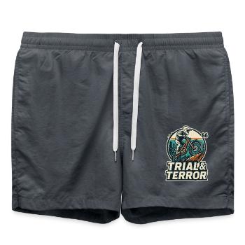 Héros du motocross au Moto Trial et au Terror Ride - Short de bain - charbon - Devant - AI Model Male 185 light (185cm)