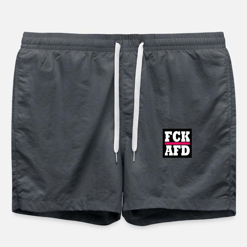 Fck afd - Badeshorts - Anthrazit
