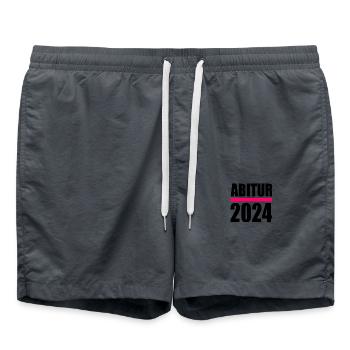 Abitur 2024 - Badeshorts - Anthrazit - Vorne - AI Model Male 185 light (185cm)