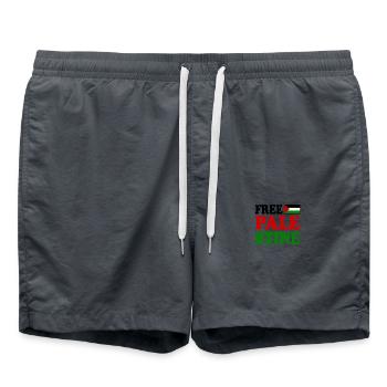 Free palestine - Badeshorts - Anthrazit - Vorne - AI Model Male 185 light (185cm)