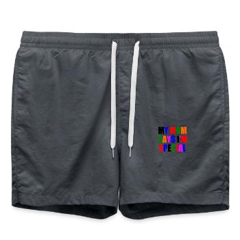 my mom says im special - Badeshorts - Anthrazit - Vorne - AI Model Male 185 light (185cm)