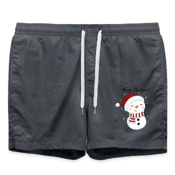 Snowman and snow - Swim Trunks - anthracite - Front - AI Model Male 185 light (185cm)