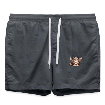 Persian Cat Angel Fluffy Fur - Swim Trunks - anthracite - Front - AI Model Male 185 light (185cm)