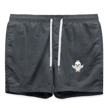 Mignon canard dessin animé ange ailes halo - Short de bain - charbon - Devant - AI Model Male 185 light (185cm)