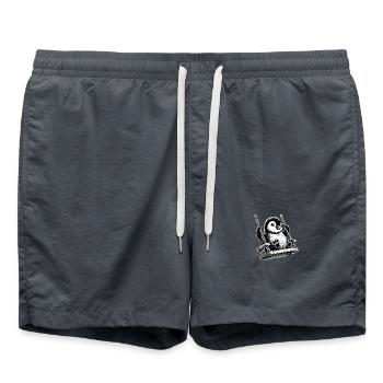 Pinguin schaukelt Cartoon süßes Design - Badeshorts - Anthrazit - Vorne - AI Model Male 185 light (185cm)
