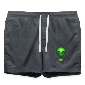 Alien Vert Je suis Extra - Short de bain - charbon - Devant - AI Model Male 185 light (185cm)