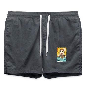 Sushi chat kawaï - Short de bain - charbon - Devant - AI Model Male 185 light (185cm)