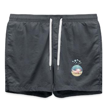 Création de t-shirt « Axolotl » - Short de bain - charbon - Devant - AI Model Male 185 light (185cm)