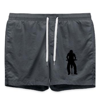 Ouvrier de la construction Jackhammer Silhouette - Short de bain - charbon - Devant - AI Model Male 185 light (185cm)