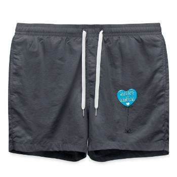 Luftballon Alles Gute zum Geburtstag Turkis - Badeshorts - Anthrazit - Vorne - AI Model Male 185 light (185cm)