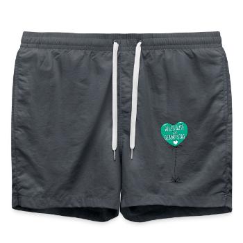 Luftballon Alles Gute zum Geburtstag Grün - Badeshorts - Anthrazit - Vorne - AI Model Male 185 light (185cm)