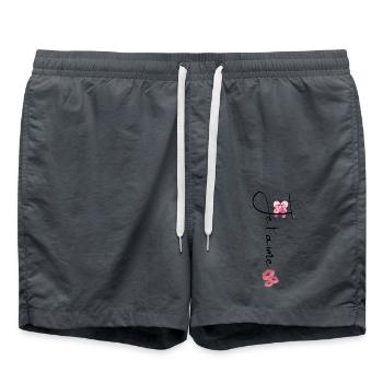 I love you bird Valentine's Day - Swim Trunks - anthracite - Front - AI Model Male 185 light (185cm)