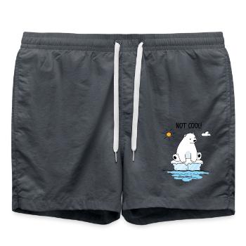 Eisbär auf einer Eisscholle - Badeshorts - Anthrazit - Vorne - AI Model Male 185 light (185cm)