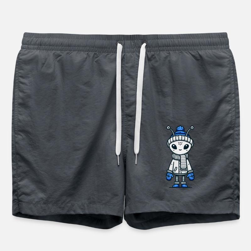 alien comic - Badeshorts - Anthrazit
