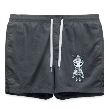 Bande dessinée extraterrestre - Short de bain - charbon - Devant - AI Model Male 185 light (185cm)