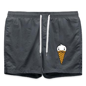 Vogel Eis Waffel Waffeleis Kugeln Eiscreme Eistüte - Badeshorts - Anthrazit - Vorne - AI Model Male 185 light (185cm)