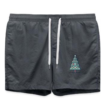 Tannenbaum geschmückt - Badeshorts - Anthrazit - Vorne - AI Model Male 185 light (185cm)