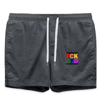 Fck afd - Badeshorts - Anthrazit - Vorne - AI Model Male 185 light (185cm)
