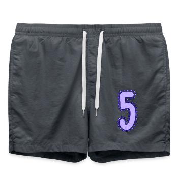 5. 5 JAHRE. 5. JAHRESTAG. 5-JÄHRIGES JUBILÄUM - Badeshorts - Anthrazit - Vorne - AI Model Male 185 light (185cm)