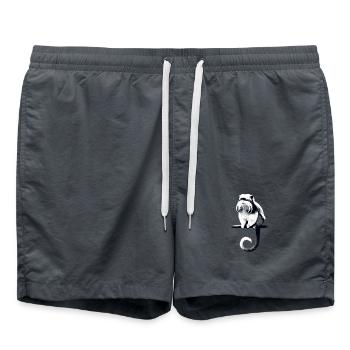 Kaiserschnurrbarttamarin - Badeshorts - Anthrazit - Vorne - AI Model Male 185 light (185cm)
